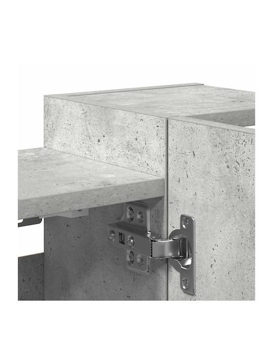 vidaXL Badezimmerspiegel aus Spanplatte mit Regal & Schrank 80x20.5cm Gray