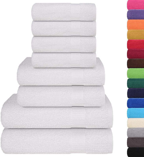 vidaXL Set 8 Hotel Bathroom Towels White