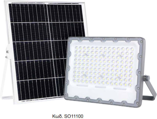 Lucas LED Στεγανός Ηλιακός Προβολέας LED 100W Ψυχρό Λευκό 6400K με Τηλεχειριστήριο IP66