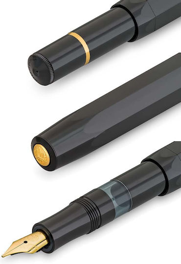 Kaweco Piston Sport Classic Black-Gold Fountain Pen Ef Extra Fine