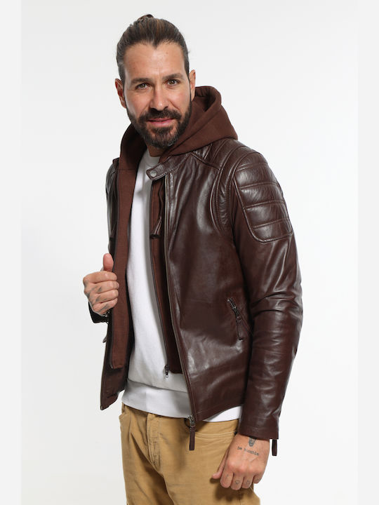 Newton Leather Leather Jacket Redish Brown