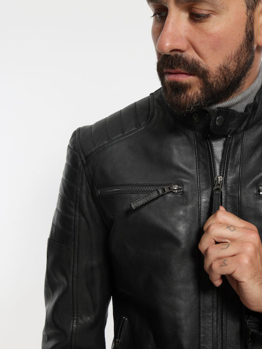 Newton Leather Biker Leather Jacket BLACK