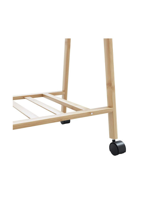 vidaXL Rollbar Kleiderständer aus Bambus Braun 96x45.5x155.5cm