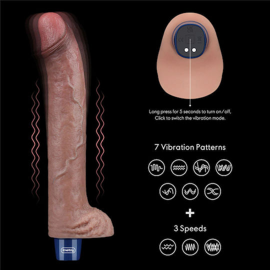 Lovetoy Real Softee Realistic Dildo with Scrotum Flesh 27.5cm