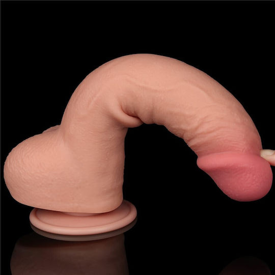 Lovetoy Dildo με Βεντούζα Flesh 24cm