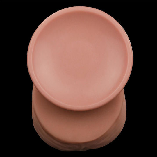 Lovetoy Dildo Dual Layer Sliding Dildo με Όρχεις και Βεντούζα Flesh 31cm