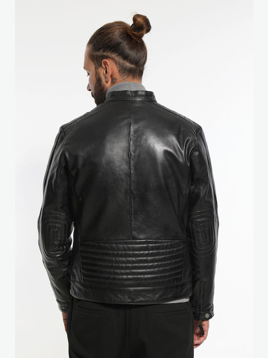 Newton Leather Biker Leather Jacket BLACK