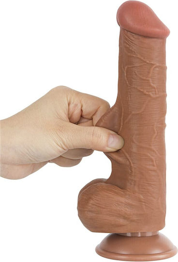 Lovetoy Dildo με Όρχεις και Βεντούζα Flesh 20.8cm