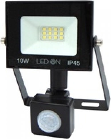 Led On Στεγανός Προβολέας LED 10W Ψυχρό Λευκό 6500K με Αισθητήρα Κίνησης IP45