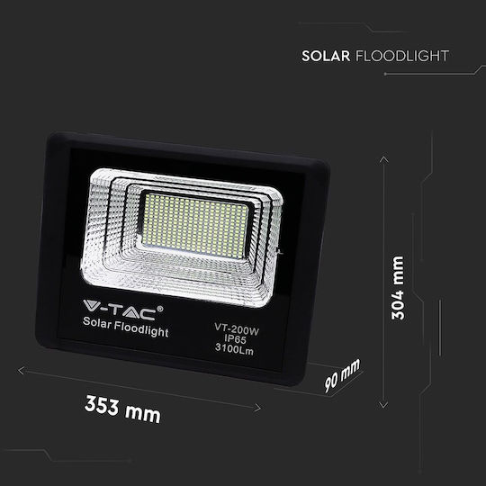 V-TAC Στεγανός Ηλιακός Προβολέας LED 40W Ψυχρό Λευκό 6000K IP65