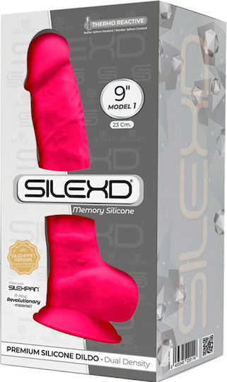 SilexD Dual Density Silicone Model 1 Realistisches Dildo mit Hoden Pink 23cm