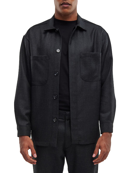 Long Sleeve Denim Overshirt Anthracite Sejong 5102 Anthracite