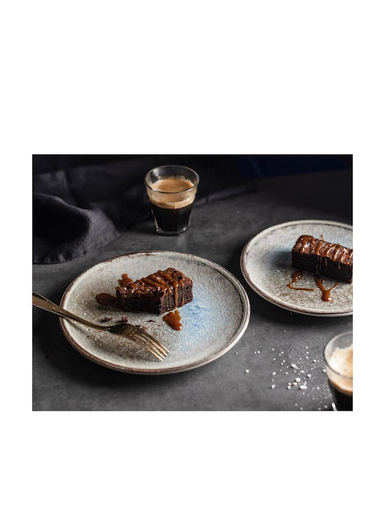 Fine Plate Desert made of Porcelain Gray with Diameter 21cm