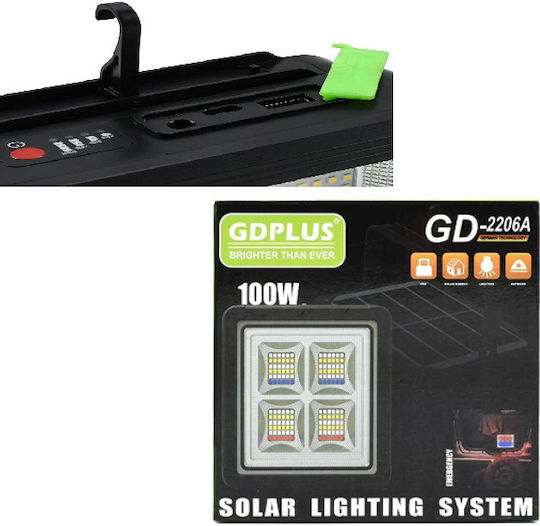 GDPLUS Ηλιακός Προβολέας LED 100W