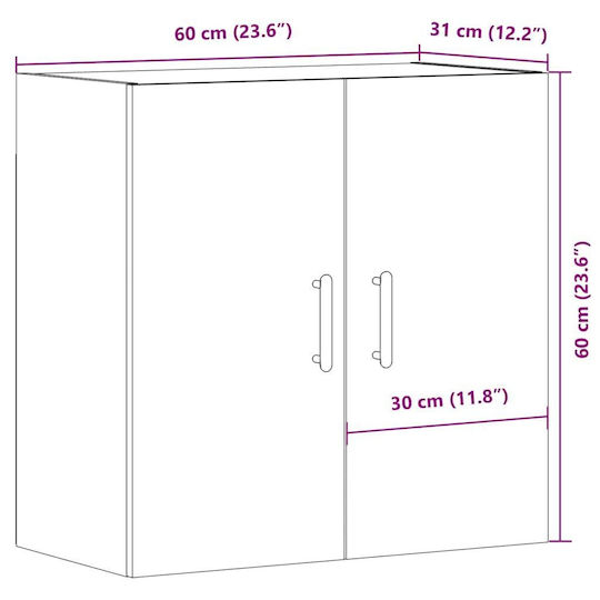 vidaXL Bathroom Cabinet L60xW31xH60cm Oak