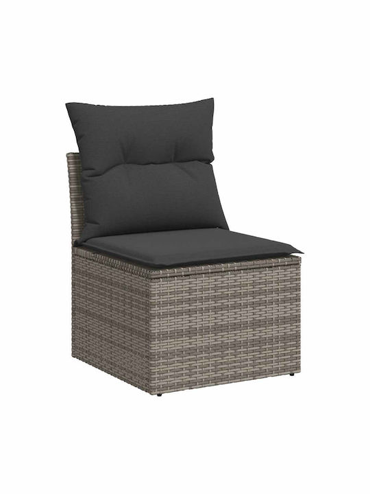 Two-Seater Outdoor Rattan Sofa with Cushions 55x55x69cm