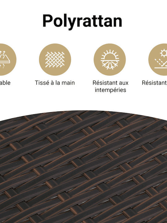 Canapea Cu Patru Locuri De Exterior Din Rattan Cu Perne 55x55x69cm