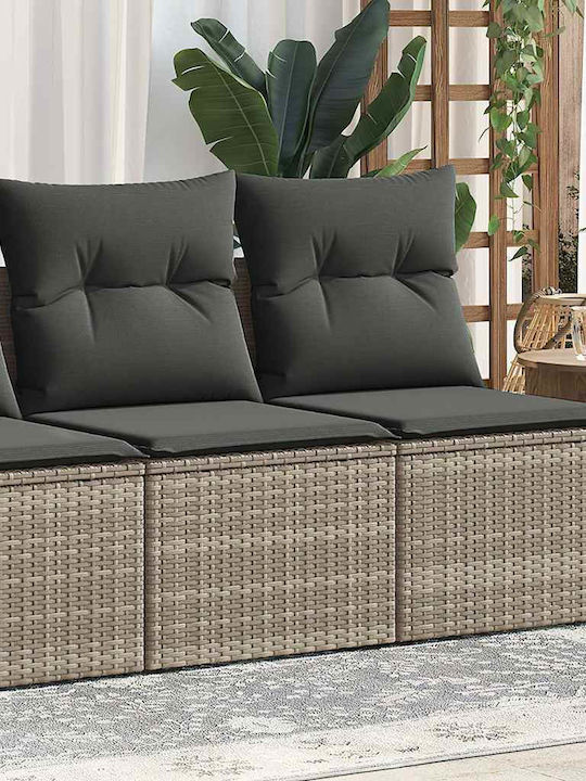 Two-Seater Outdoor Rattan Sofa with Cushions 55x55x69cm