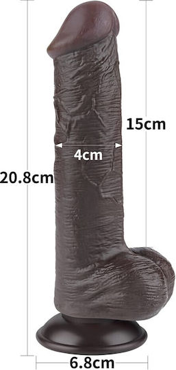 Lovetoy Sliding Realistisches Dildo mit Hoden und Saugnapf Fleisch 20.8cm