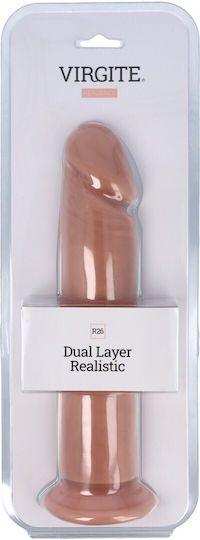 Virgite Glass Dildo With Suction Cup Flesh 26cm