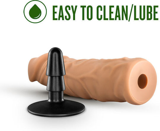 Blush Lock On Argonite Glass Dildo With Suction Cup Mocha 20cm