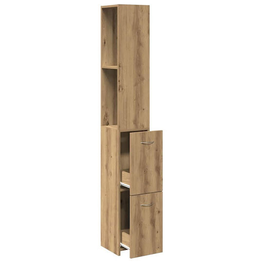 vidaXL Στήλη Μπάνιου Τοίχου Μ25xΒ25xΥ170cm Δρυς