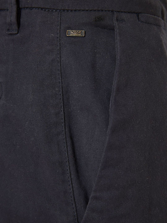 Funky Buddha Trousers Chino in Straight Line Navy Blue