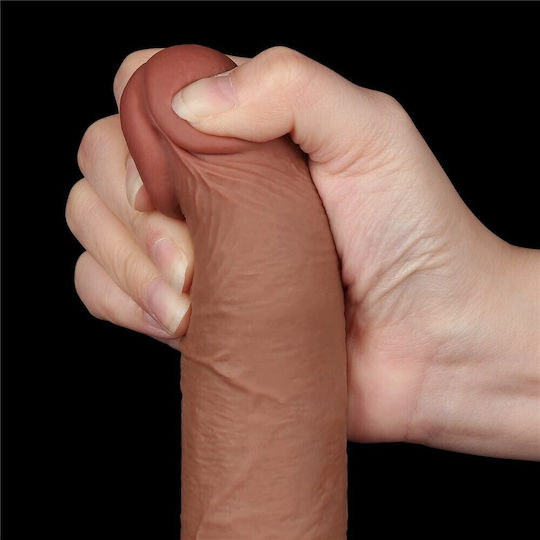 Lovetoy Dildo με Όρχεις και Βεντούζα Flesh 19.5cm