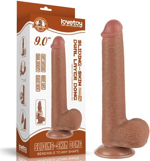 Dildo Sliding Skin 9 Brown (έως 18 Δόσεις)