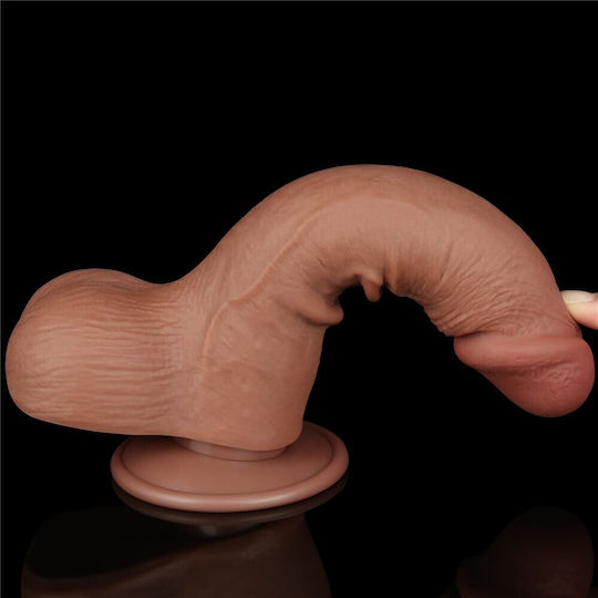 Lovetoy Dildo με Όρχεις και Βεντούζα Flesh 19.5cm