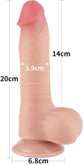 Lovetoy Glass Dildo with Balls and Suction Cup Flesh 20cm
