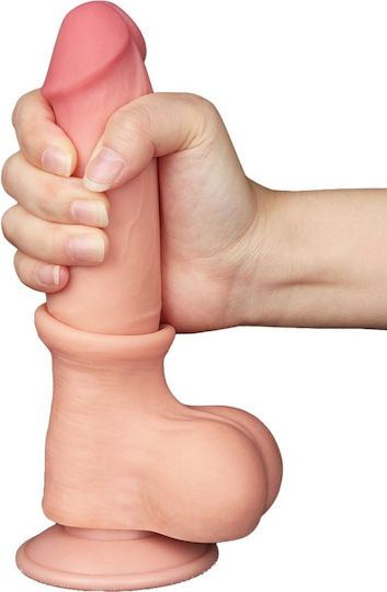 Lovetoy Glass Dildo with Balls and Suction Cup Flesh 20cm