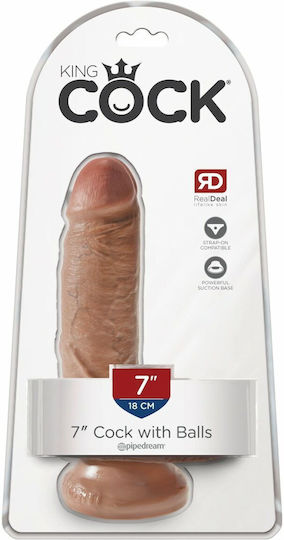 King Cock - Realistic Penis With Balls 13.2 Cm Caramel