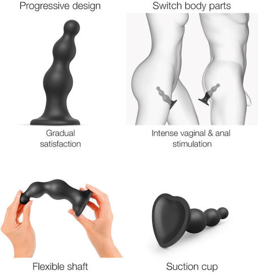 Strap On Me Dildo mit Hoden und Saugnapf Schwarz