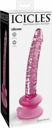 Icicles Icicles No. 86 Glass Dildo with Balls and Suction Cup Pink 17cm