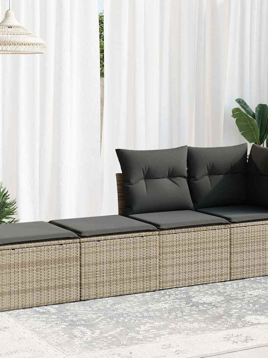 Zweisitziges Sofa Außenbereich Rattan mit Kissen 55x55x37cm