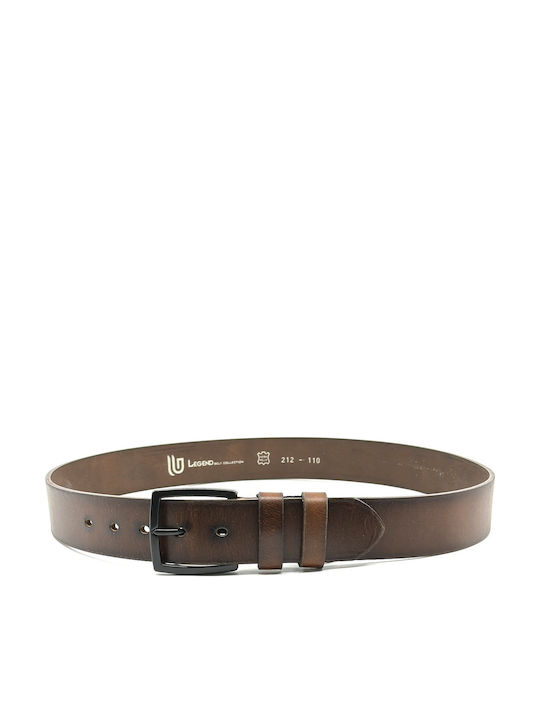 Breit Herren Gürtel Leder Tabac Braun
