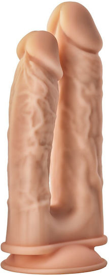 Dream Toys Real Love Dual Density Double Penetrator Διπλό Dildo με Βεντούζα Flesh 19.5cm