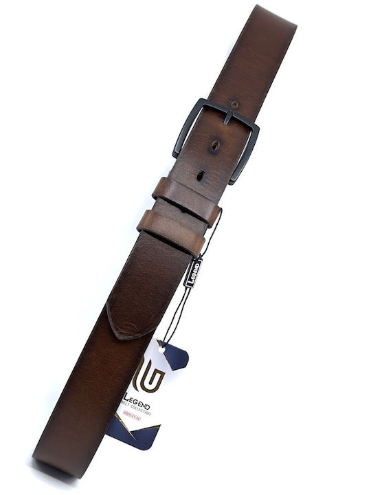 Breit Herren Gürtel Leder Tabac Braun