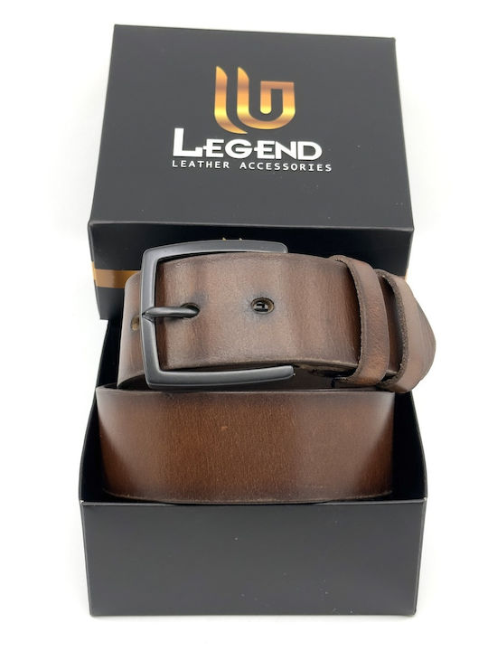 Breit Herren Gürtel Leder Tabac Braun