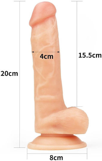 Lovetoy Ultra Soft Dude Ρεαλιστικό Dildo με Όρχεις και Βεντούζα Flesh 22cm