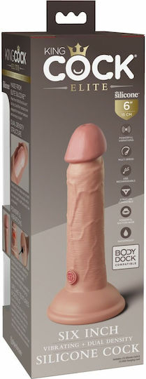 King Cock Dual Density Ρεαλιστικό Dildo με Βεντούζα Nude 15cm