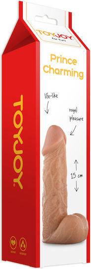 ToyJoy Prince Charming Realistic Dildo Ρεαλιστικό Dildo με Όρχεις Flesh 15cm