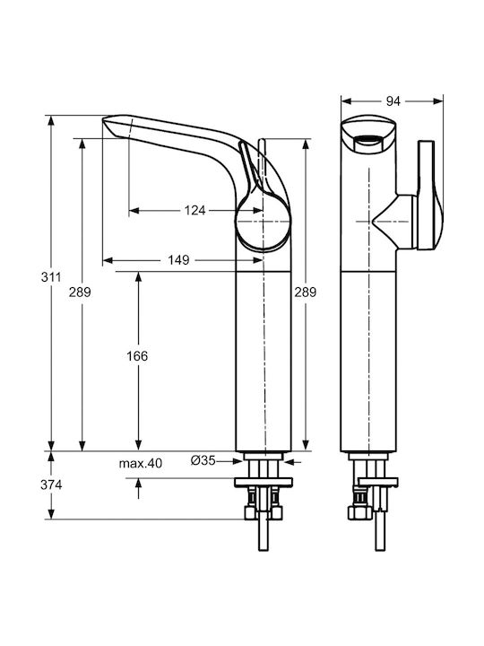 Ideal Standard Standard Melange Mischung Waschtischarmatur Bronze