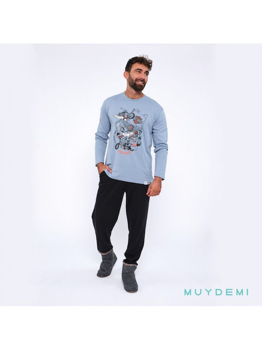 Muydemi Men's Winter Cotton Pajamas Set Quartz