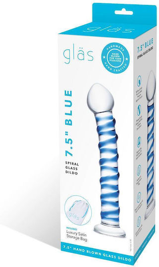 Glas Γυάλινο Dildo Blue 18cm