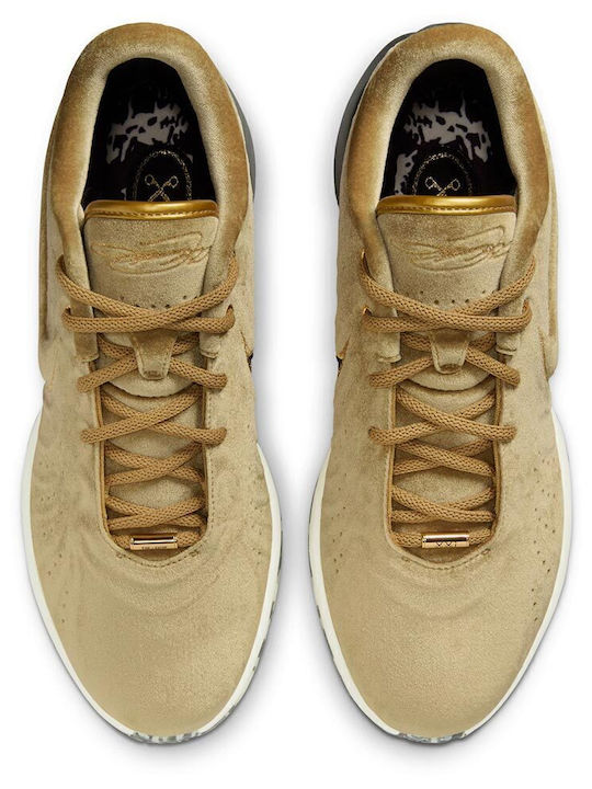 LeBron 21 Low Basketball Shoes Metallic Gold / Black / Coconut Milk / Aquamarine