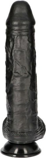 Toyz4lovers Made In Italy Ρεαλιστικό Dildo με Όρχεις και Βεντούζα Black 25cm