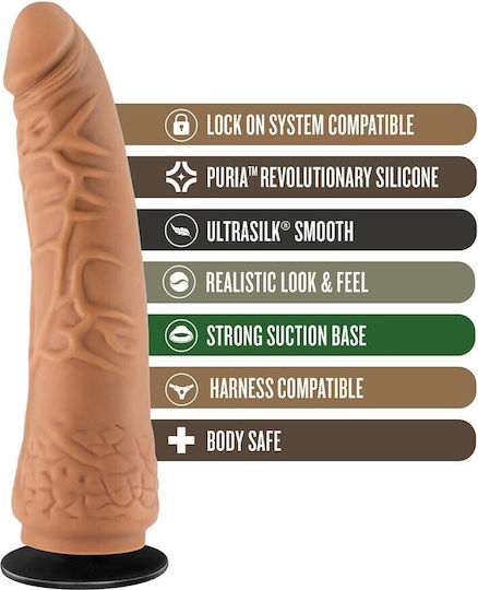 Blush Lock On Hexanite Glass Dildo With Suction Cup Mocha 19cm