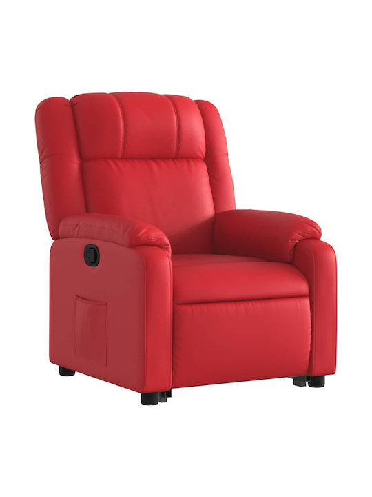 Sessel mit Fußhocker aus Kunstleder Red 77x95x99cm